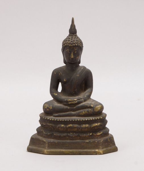 Bronzeskulptur (Nepal/Indien), 'Buddha', Hohlguss-Figur; Höhe 16,8 cm