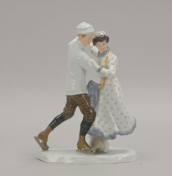 Meissen, Figurenpaar, 'Tanzende Schlittschuhläufer', 'Z 195', Entw. Alfred König