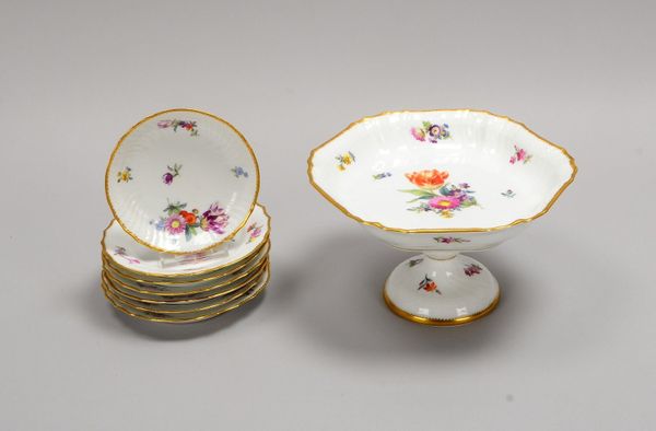 Royal Copenhagen, kl. Servierteile-Konvolut, 'Neu-Ozier', 'Sächsische Blume'