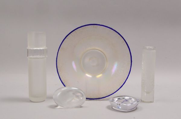 5 Sammler-Glasteile, versch. Ausf., klares und geätztes Glas; Höhe 4 cm - Höhe 25 cm