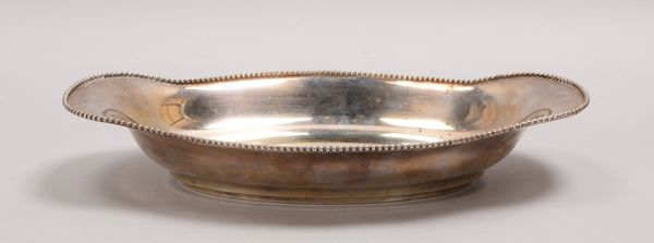 Wilkens, Brotschale, 800 Silber, ovale Form, Perlrand; Maße 19 x 33 cm, Gew. 340 g