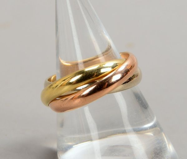 Trinity-Ring, 585 Gold/tricolor; RG 49, Gewicht 5,50 g