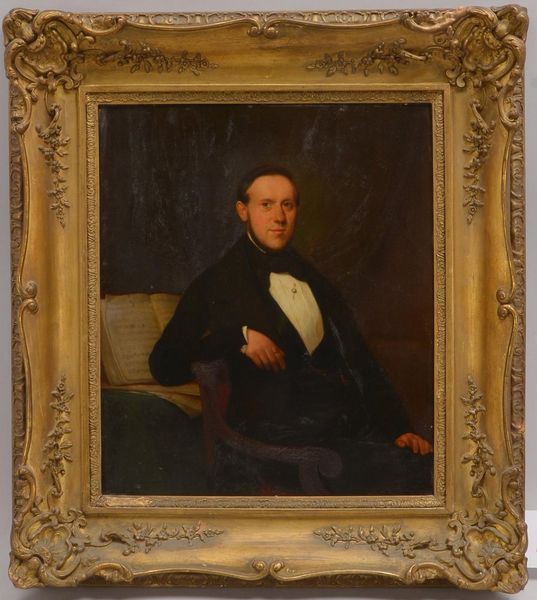 Gemälde (um 1850), 'Komponisten-Portrait', Öl auf Holz/gerahmt, unsign.