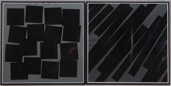 Frey, Hubertus Karl, 'Moderne Kompositionen', 2 Siebdrucke, jew. sign., hinter Glas