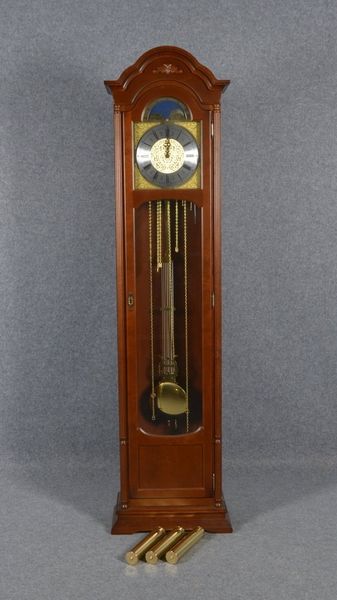 Standuhr, Hermle, mit Ankerautomatik und Mondphase, Pendel und 3x Gewichten