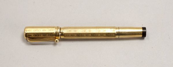Waterman(?)-Füllfederhalter, Gehäuse Kunststoff/18 kt Gold (mit Gebrauchsspuren)