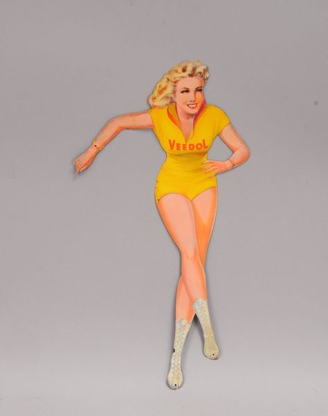 Sammler-Blechschild/Werbeschild (1950er Jahre), 'Veedol'-Motorenöl; Höhe 44 cm