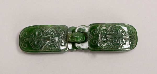 Gürtelschnalle (China), Jade - aus Sammlungsauflösung