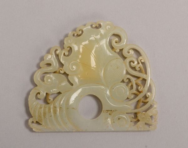 Gürtelschnalle(? - China), Jade - aus Sammlungsauflösung
