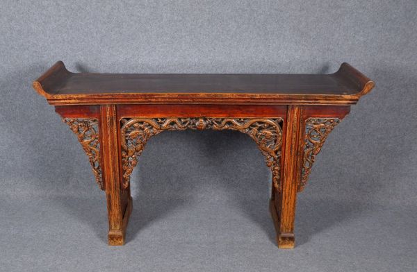 Sideboard, Hartholz, relief./durchbr. Schnitzereien (Drachenmotive), mit Siegel