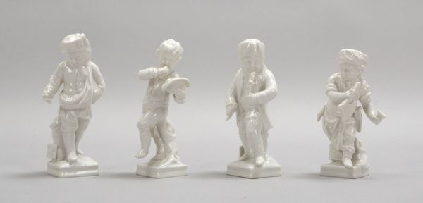 KPM Berlin, 4 Weißporz.-Figuren-Konvolut, 'Allegor. Darstellungen'; Höhe bis 11,5 cm