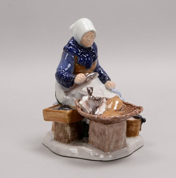 Bing & Grøndahl, Porz.-Figur, 'Fischverkäuferin', Mod. '2233', Entw. Axel Locher