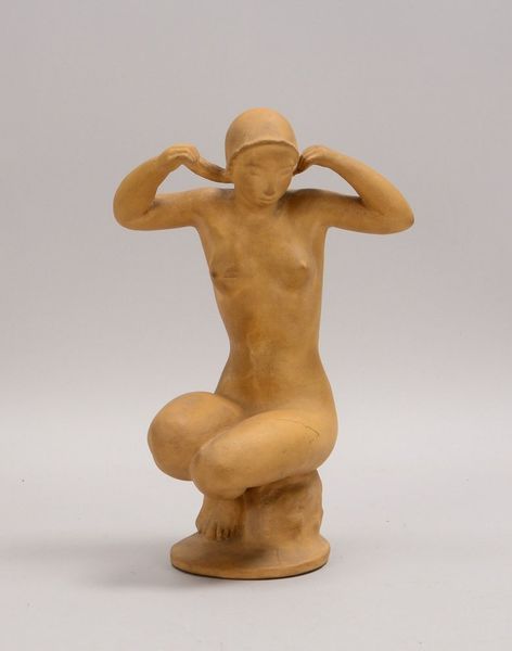 Laubner, Hans, Keramikfigur, 'Hockender Akt', rücks. im Sockel sign.; Höhe 27 cm