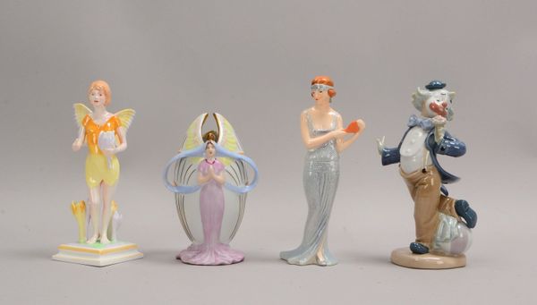 4 Porz.-Figuren-Konvolut, verschiedene Manufakturen und Ausführungen; Höhe 17 - 21 cm