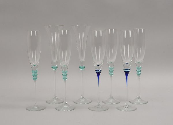 Christinenhütte, 8 Designer-Champagnerkelche/Sektflöten, versch. Ausf.