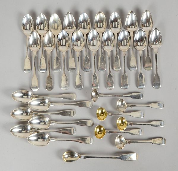 Kaffeesilber-Konvolut, antik, 925 Sterlingsilber, 33-teilig; Gesamtgew. 565 g