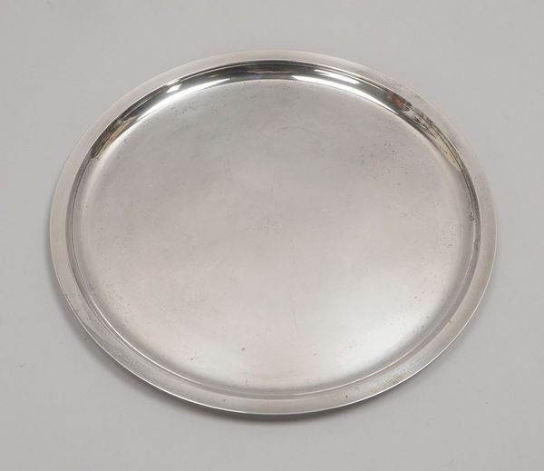 Wilkens, Tablett, 835 Silber, runde Form, Durchmesser Ø 30 cm, Gewicht 608 g