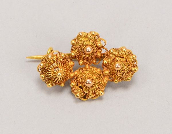Brosche, Trachtenschmuck, 585 GG (geprüft); Länge 2 cm, Gewicht 2,40 g