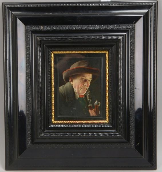 Heuser, Carl, 'Der Pfeifenraucher', Öl auf Holz, oben links signiert, hinter Glas gerahmt