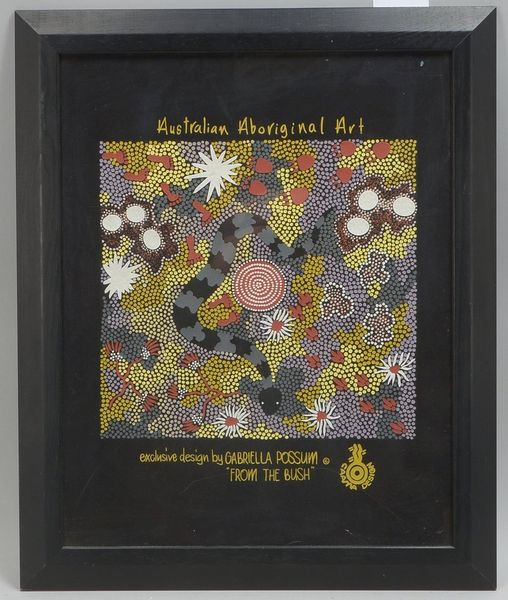 Possum Nungurrayi, Gabriella, 'From the Bush', Farbsiebdruck auf Stoff, hinter Glas