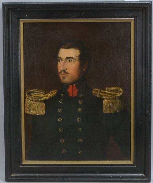 Gemälde, 'Portrait eines Offiziers', Öl/Lw, unsigniert; Bildmaße 56,5 x 43 cm