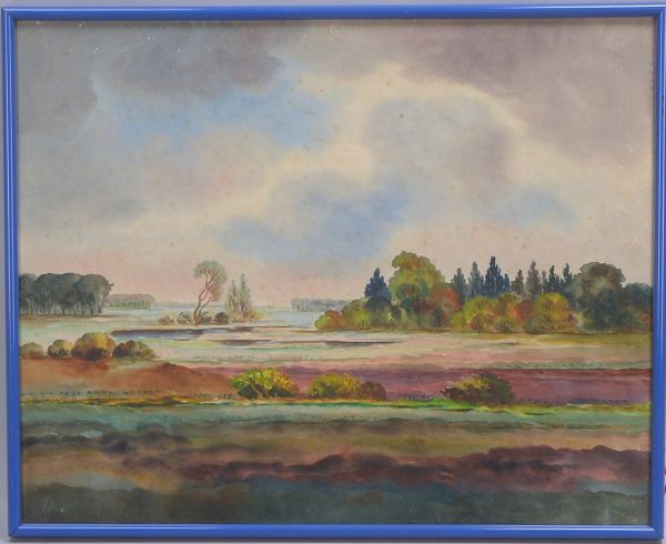 Arnold, Christian, 'Im Moor', Aquarell, unten links monogr., hinter Glas ger.