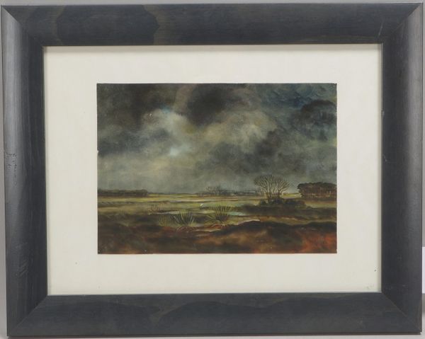 Arnold, Christian, 'Abend im Moor', Aquarell, unten re. monogr., hinter Glas