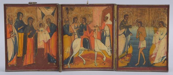Reiseikone (Russland, um 1820), 'Einzug in Jerusalem'; Maße/geöffnet: 26,5 x 11 cm