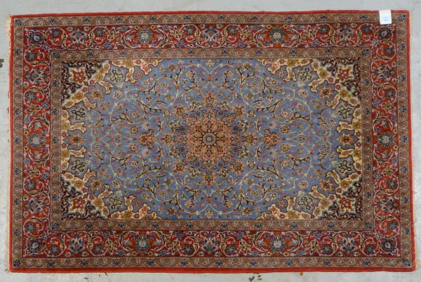Isfahan, Wolle auf Seide, sehr feine Kn., ca. 800.000 Knoten/qm, gleichm. Flor - guter Zust.