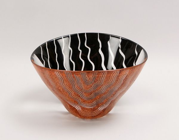 Costa Boda, Schale, Klarglas schwarz-braun staffiert; Höhe 17 cm, Ø 28 cm