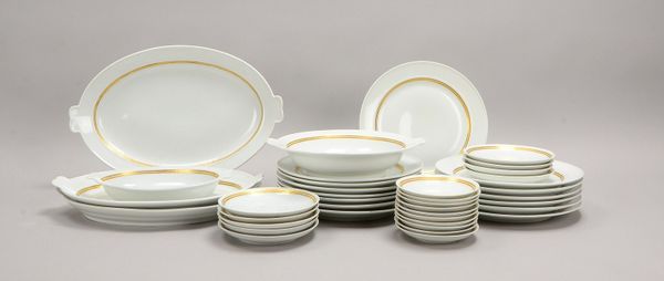 Meissen, Porz.-Restservice: 14x Speiseteller, 2x Schüsseln, 3x Platten, div. Schalen