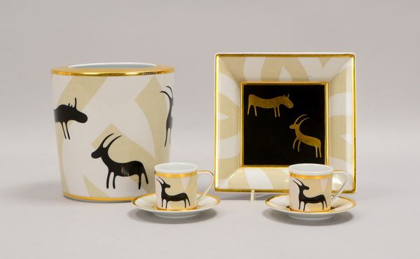 'Rosenthal meets Bulgari', 4 Porz.-Teile: 1 Schale, 1 Vase, 2x Mokkatassen/mit UT
