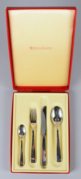 Robbe & Berking, Kinderbesteck, 150er Silberauflage, im Kasten