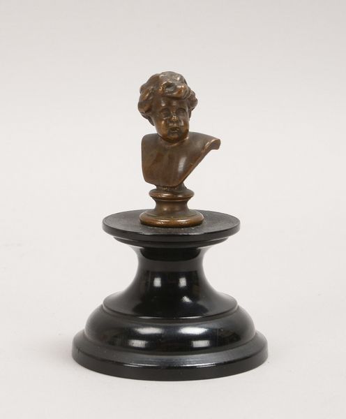 Barbedienne, Ferdinand, kl. Bronzebüste, 'Knabenportrait', sign., auf Holzsockel; Höhe 11 cm
