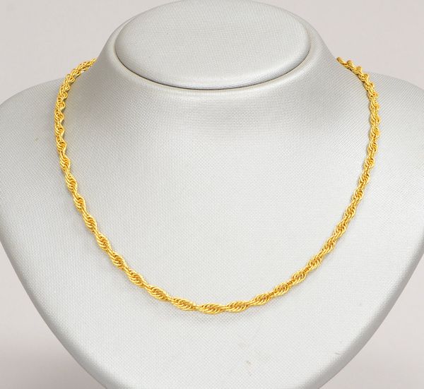 Halskette, 750 GG (gest.), mit Federringschließe; Länge 45 cm, Gew. 6,40 g