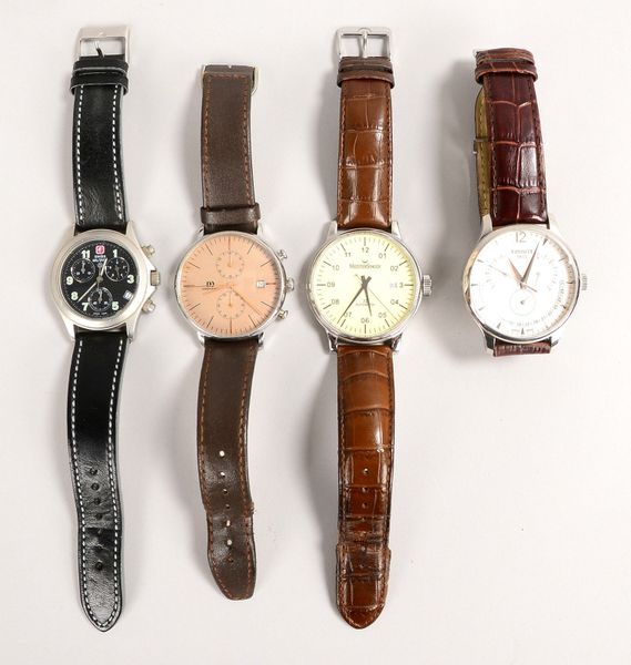 4 HAU: Swiss Military, Tissot, Meister Singer, Danish Design - jeweils ungeprüft