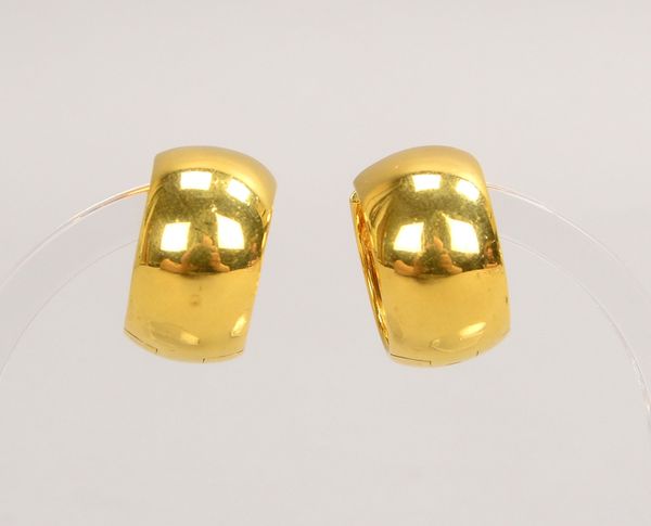 Creolen-Ohrstecker, 750 GG (gest); Breite 11 mm, Ø 20 mm, Gew. 13,40 g