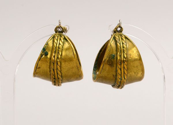 Paar Creolen (Handarbeit), Messing; Maße Ø 2,5 cm