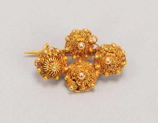 Brosche, Trachtenschmuck, 585 GG (geprüft); Länge 2 cm, Gewicht 2,40 g