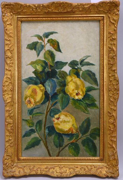 Gemälde, 'Birnen', Öl auf Platte/gerahmt, unsigniert; Maße 46 x 27 cm