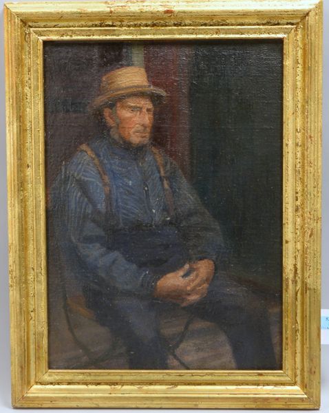 Friedrichson, G.A., 'Bauernportrait', Öl/Lw, auf Malkarton kaschiert/ger., verso sign.