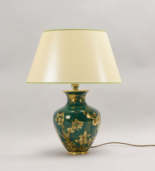 Rosenthal, Porz.-Vasenlampe, 1-fl., Dekor 'Goldrausch', Entw. Walter Mutze