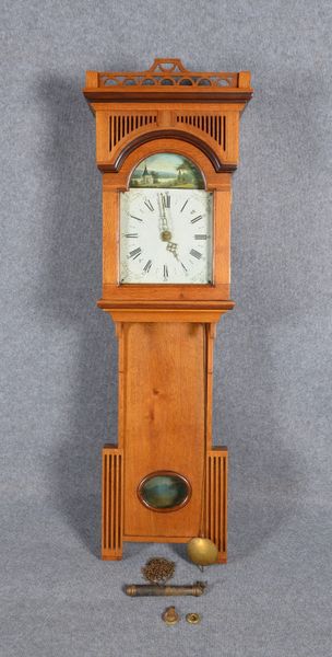 Wanduhr/Friesenuhr, Eichengehäuse, Messing-Räderwerk mit Schlag auf Glocke