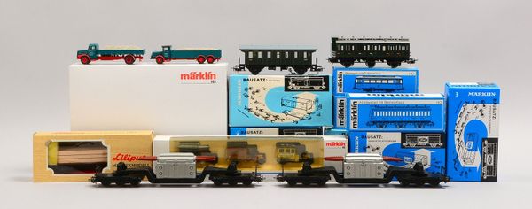 Märklin 'HO': Modellautos und Waggons - teils in Originalverpackung