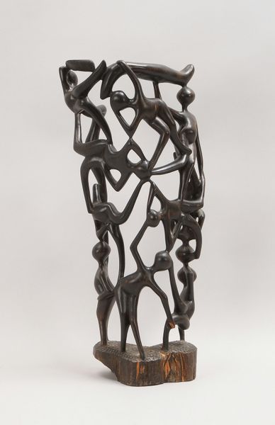 Holzfigur (Makonde/Tansania), 'Lebensbaum/Ahnenbaum', Ebenholz; Höhe 54 cm