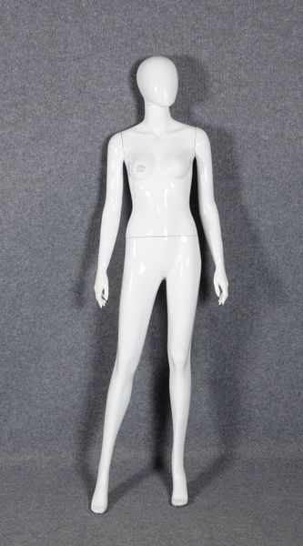 Schaufensterpuppe, Kunststoff/weißer Klavierlack, Körperteile steckbar; Höhe 180 cm