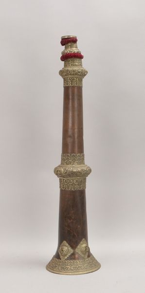 Blashorn., sog. Dungchen, Kupfer/geprägtes Blech, ausziehbar; Länge 70/157 cm