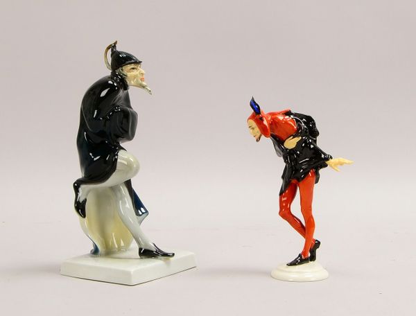 2 Porz.-Figuren, 'Mephisto': 1x Hutschenreuther, Höhe 19 cm, 1x Karl Ens Volkst., Höhe 24 cm