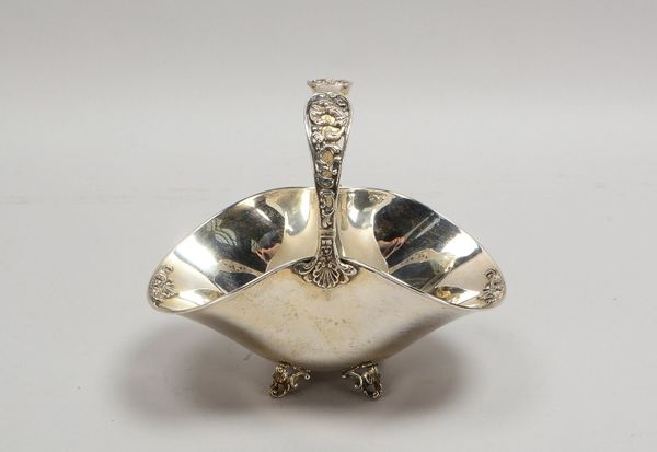 Henkelschale, 800 Silber, ovale Form; Maße 21 x 12 x 18 cm, Gewicht 326 g