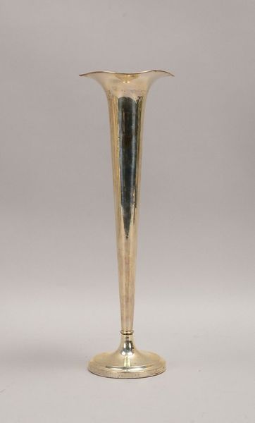 Tischvase, 925 Sterlingsilber, hohe schlanke Form, mit Wellenrand; Gew. 367 g